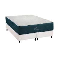 Cama Box King: Colchão Molas Masterpocket Ensacadas Polar Aquariuns + Base Crc Courano White (193x203) - 1
