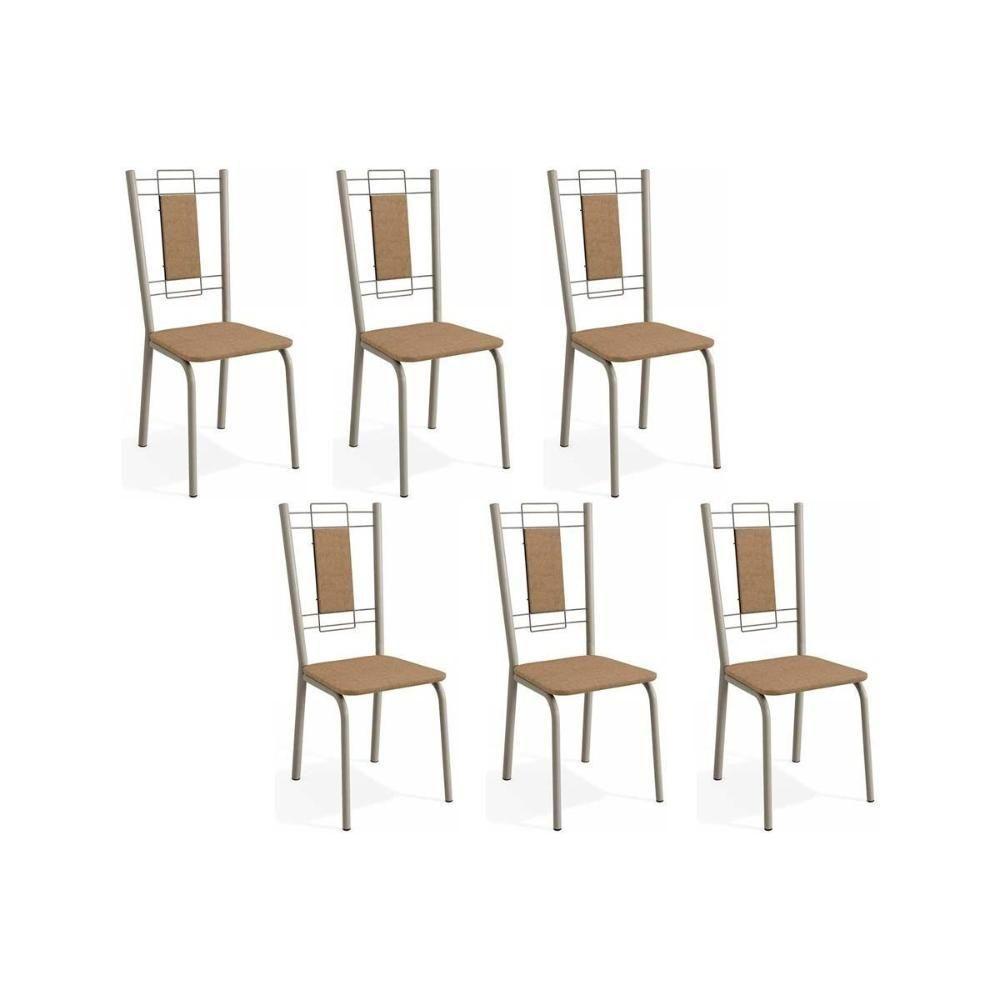 Kit 6 Cadeiras Sala Jantar Florença C005 6 Un Niquel Courano Capuccino - 1