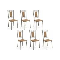 Kit 6 Cadeiras Sala Jantar Florença C005 6 Un Niquel Courano Capuccino - 1