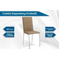 Kit 6 Cadeiras Sala Jantar Amsterdã C091 6 Un Cromada Capuccino - 2
