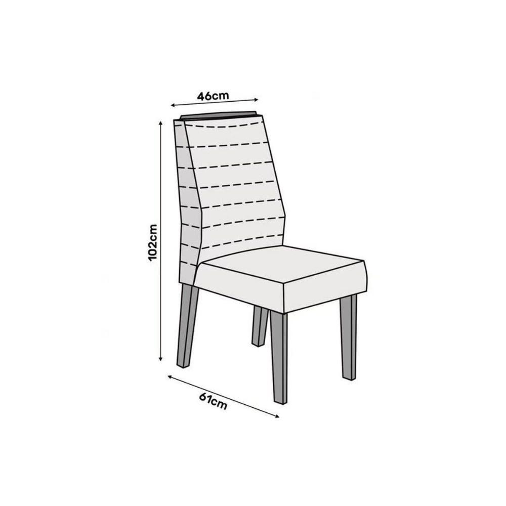 Kit 4 Cadeiras Sala Jantar Ondina 4 Un Freijó Suede Moca - 3