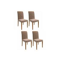 Kit 4 Cadeiras Sala Jantar Juliana 4 Un Madeirado Suede Joli Capuccino Cimol - 1