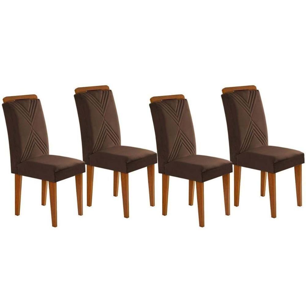 Kit 2 Cadeiras Sala Jantar Amsterdã 4 Un Capuccino Suede Marrom Rufato - 1