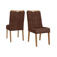 Kit 2 Cadeiras Sala Jantar Bia Cedro Suede Moca Marrom - 1