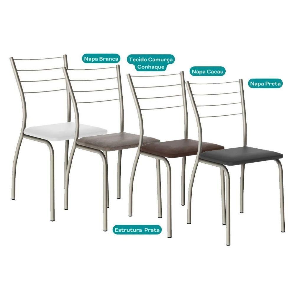 Kit 4 Cadeiras Sala Jantar 1700 4 Un Preto Courano Preto Carraro - 7