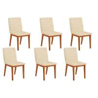 Kit 6 Cadeiras Sala Jantar Sofia 6 Un Ipe Linho Neve - 1