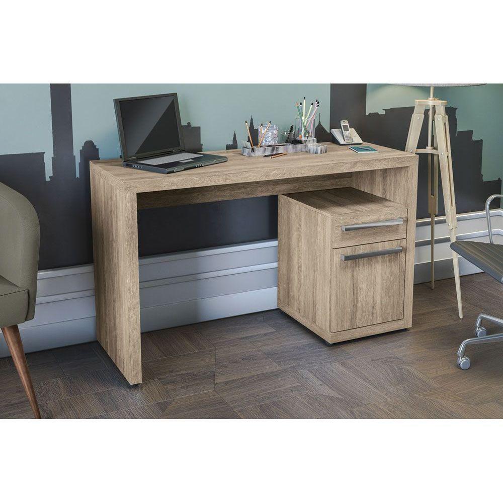 Mesa Computador Escrivaninha S970 Com 1 Porta E 1 Gaveta Branco Kappesberg - 3