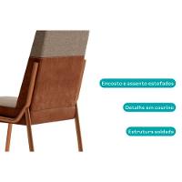 Kit 4 Cadeiras Sala Jantar Hug 1749 4 Uni Rose Linho Areia Courano Caramelo Carraro