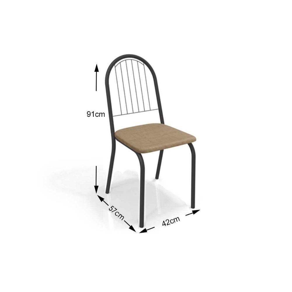 Kit 6 Cadeiras Sala Jantar Noruega C077 6 Un Preto Fosco Capuccino - 2