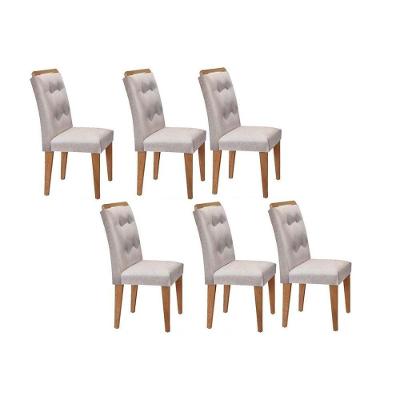 Kit 6 Cadeiras Sala Jantar Imperatriz 6 Un Imbuia Suede Creme Rufato