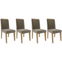 Kit 4 Cadeiras Sala Jantar Nicole 4 Un Nature Suede Joli Chocolate Cimol - 1