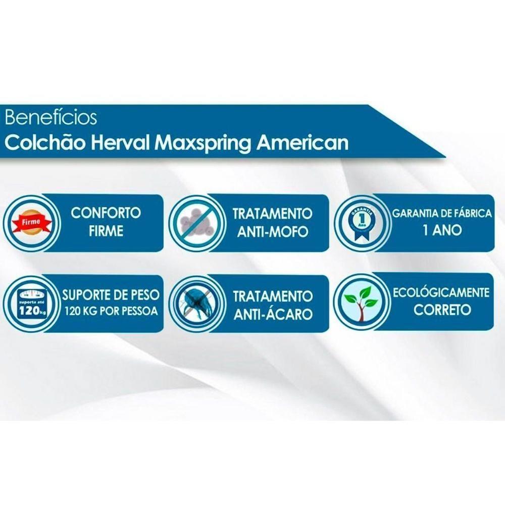 Cama Box Baú Casal: Colchão Molas Masterpocket Ensacadas Herval Maxspring American + Base Crc Suede Clean (138x188) - 3