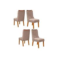 Kit 4 Cadeiras Sala Jantar Jade 4 Un Freijó Suede Kraft - 1