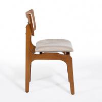 Cadeira De Jantar Portugal Em Madeira Imbuia Encosto Tela Rattan Linho Bege M58 - 5