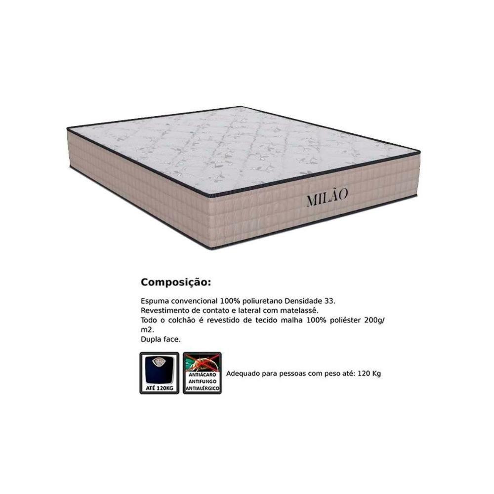 Conjunto Box Viúva: Colchão Espuma Orthoflex D33 Milão Black + Base Crc Suede Clean (128x188) - 2