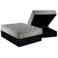 Cama Box Baú Casal: Colchão Molas Superpocket Ensacadas Royal + Base Crc Suede Black (138x188) - 1