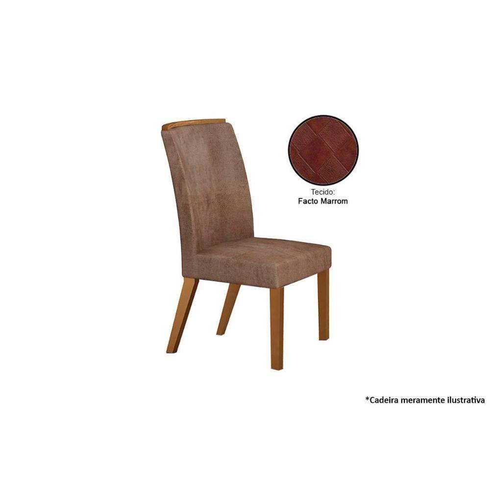 Kit 2 Cadeiras Sala Jantar Lunara 2 Un Madeira Capuccino Suede Marrom Rufato - 7