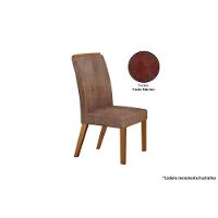 Kit 2 Cadeiras Sala Jantar Lunara 2 Un Madeira Capuccino Suede Marrom Rufato - 7