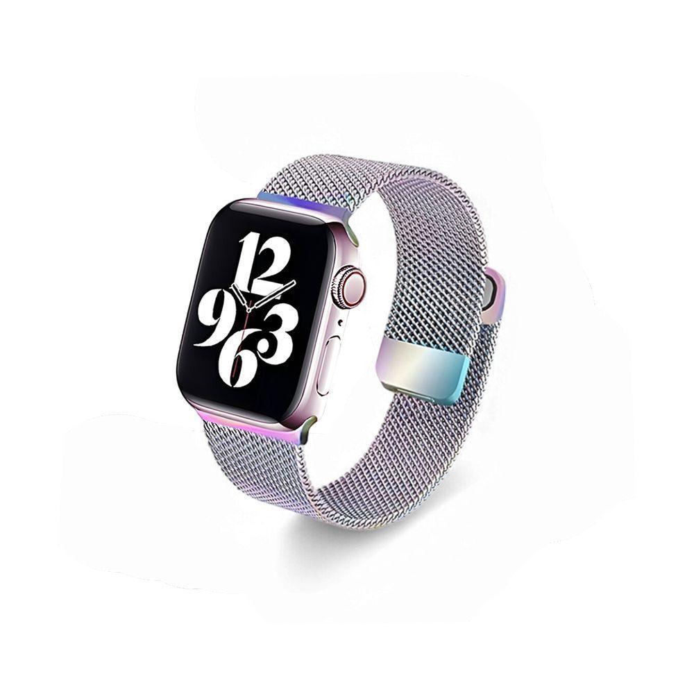 Relógio Smartwatch W34s Rosê Gold Pulseira De Aço Arco íris - 3