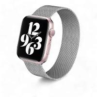 Relógio Smartwatch W34s Rosê Gold Pulseira De Aço Prateada - 1