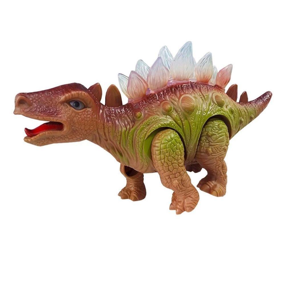 Dinossauro Elétrico Estegossauro Som Luzes E Movimento Marrom - 1