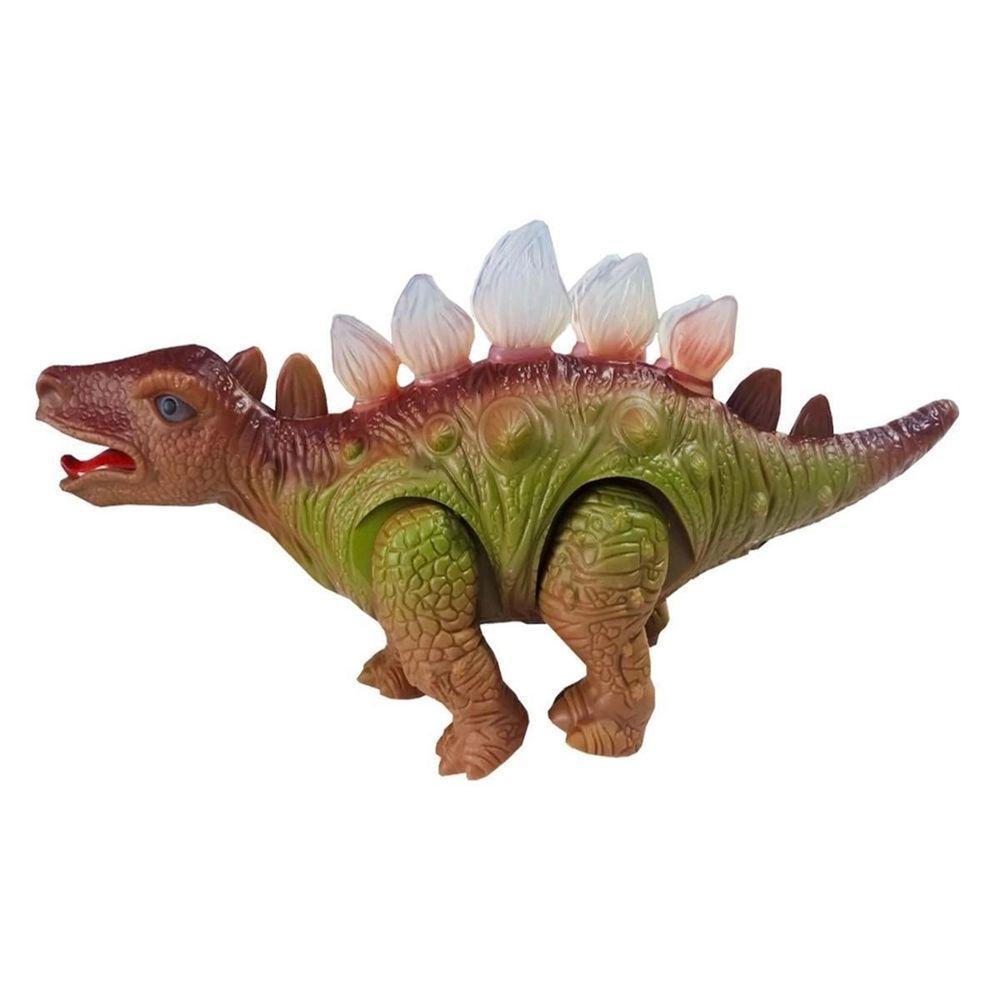 Dinossauro Elétrico Estegossauro Som Luzes E Movimento Marrom - 3