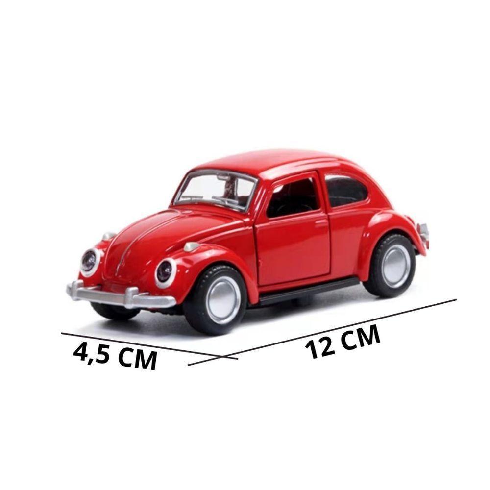 Miniatura Fusca Vermelho Carrinho De Metal Antigo Colecionável - 1