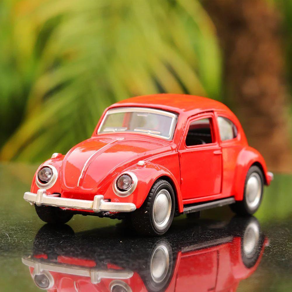 Miniatura Fusca Vermelho Carrinho De Metal Antigo Colecionável - 5