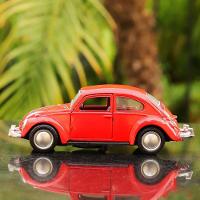 Miniatura Fusca Vermelho Carrinho De Metal Antigo Colecionável - 6