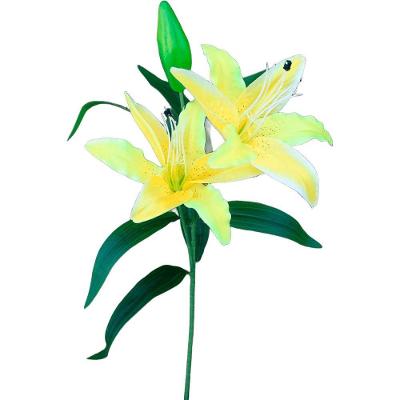Kit 6 Plantas Artificiais Lírio Amarelo Enfeite Jardim 73cm