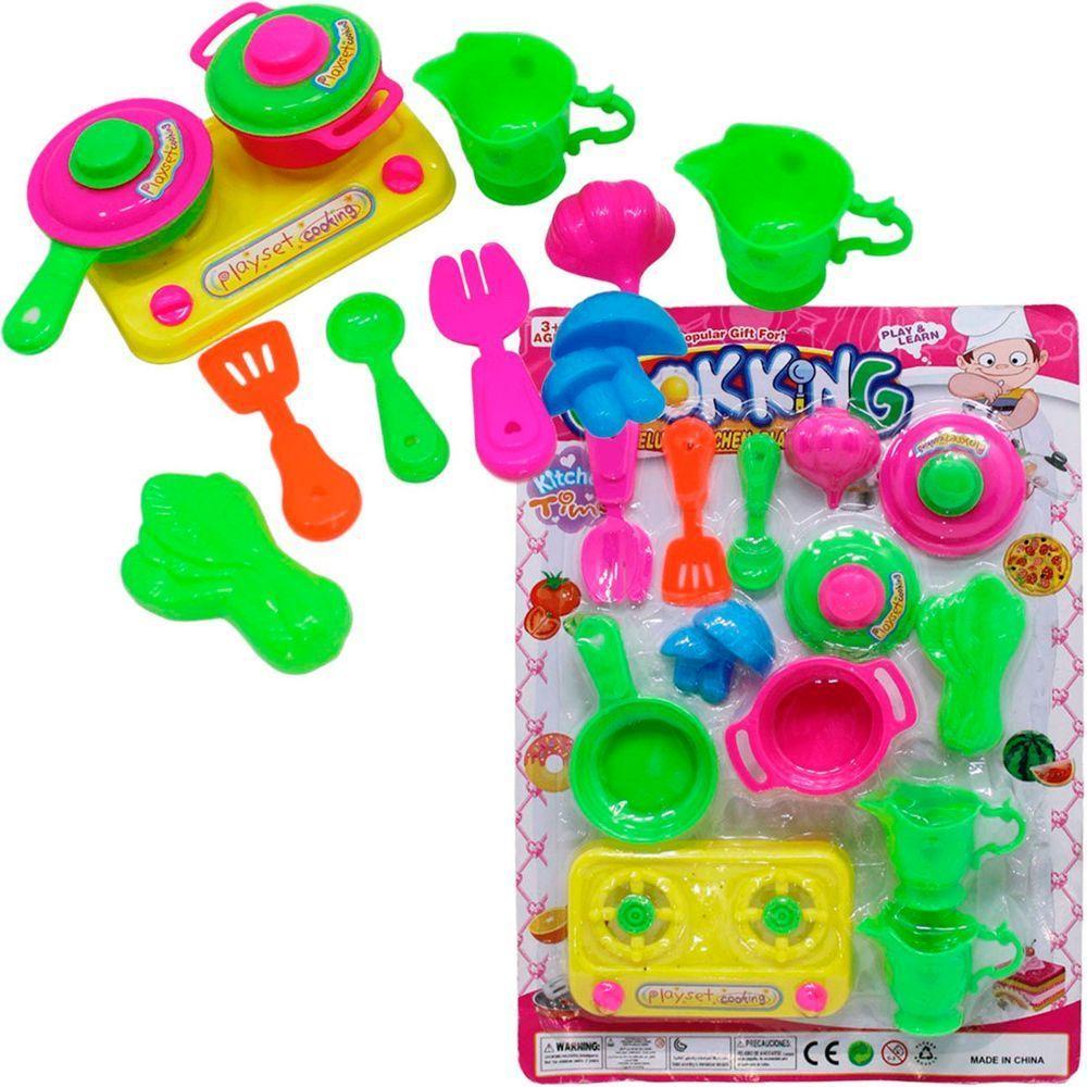 Kit Brinquedo Infantil Chef Cozinha Frigideira Panela 13 Peças - 1