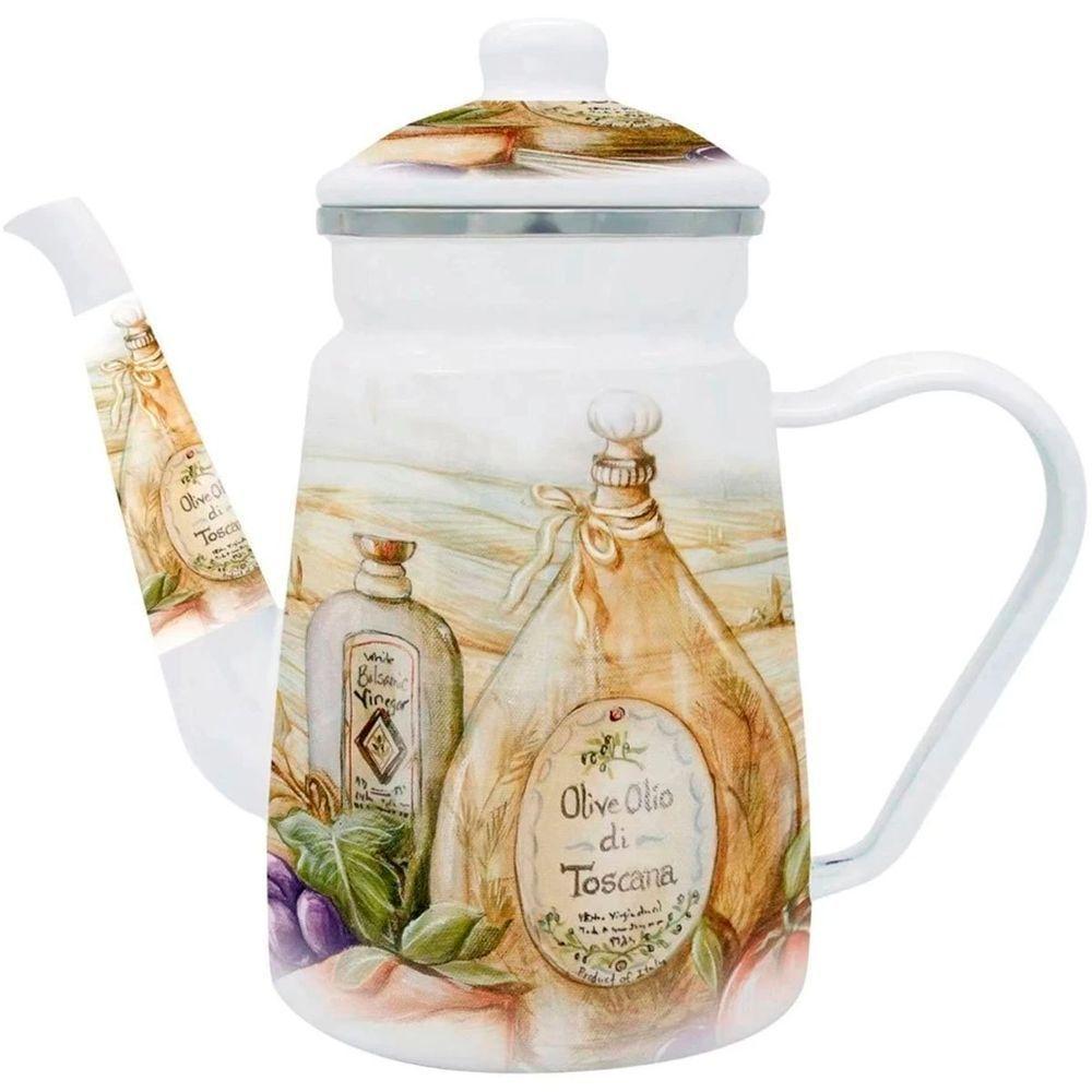 Bule Esmaltado Com Indução Italy Premium Chá Café 1,2 Litros - 1