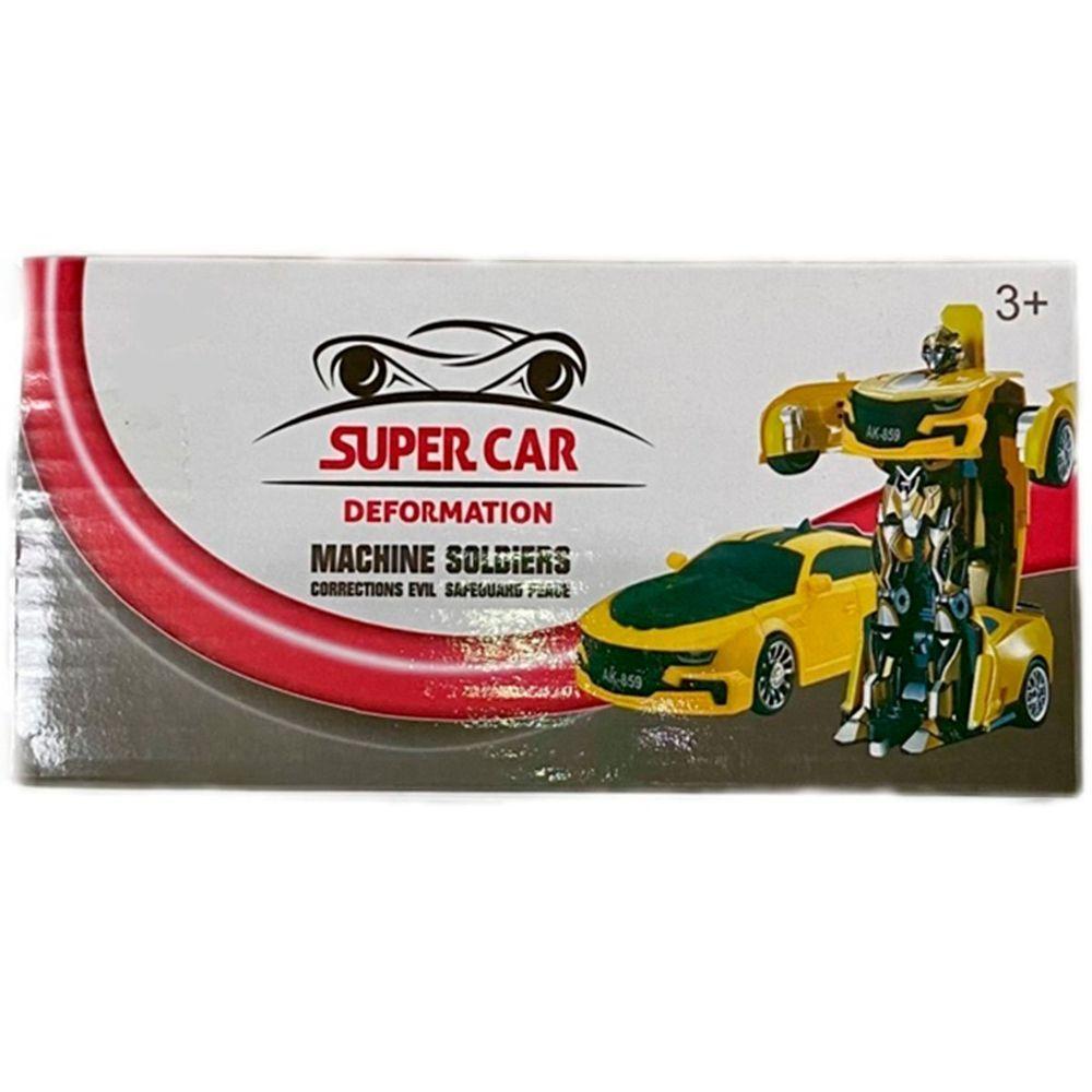 Carro Robô Brinquedo Elétrico Vermelho Transformers Som Leds - 4