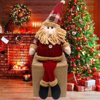 Decoração Boneco Natalino Papai Noel Com Pernas Moles 60cm - 3