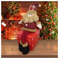 Decoração Boneco Natalino Papai Noel Com Pernas Moles 60cm