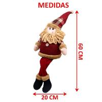 Decoração Boneco Natalino Papai Noel Com Pernas Moles 60cm - 6
