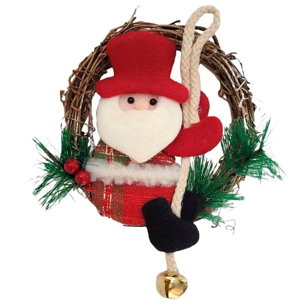 Guirlanda Natalina Enfeite De Porta Papai Noel 21cm - 1