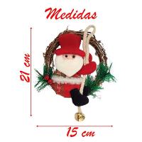 Guirlanda Natalina Enfeite De Porta Papai Noel 21cm - 2
