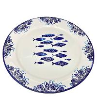 Jogo Prato Raso Jantar 2 Pessoas 2 Peças Peixe Praia Mar 31cm - 4