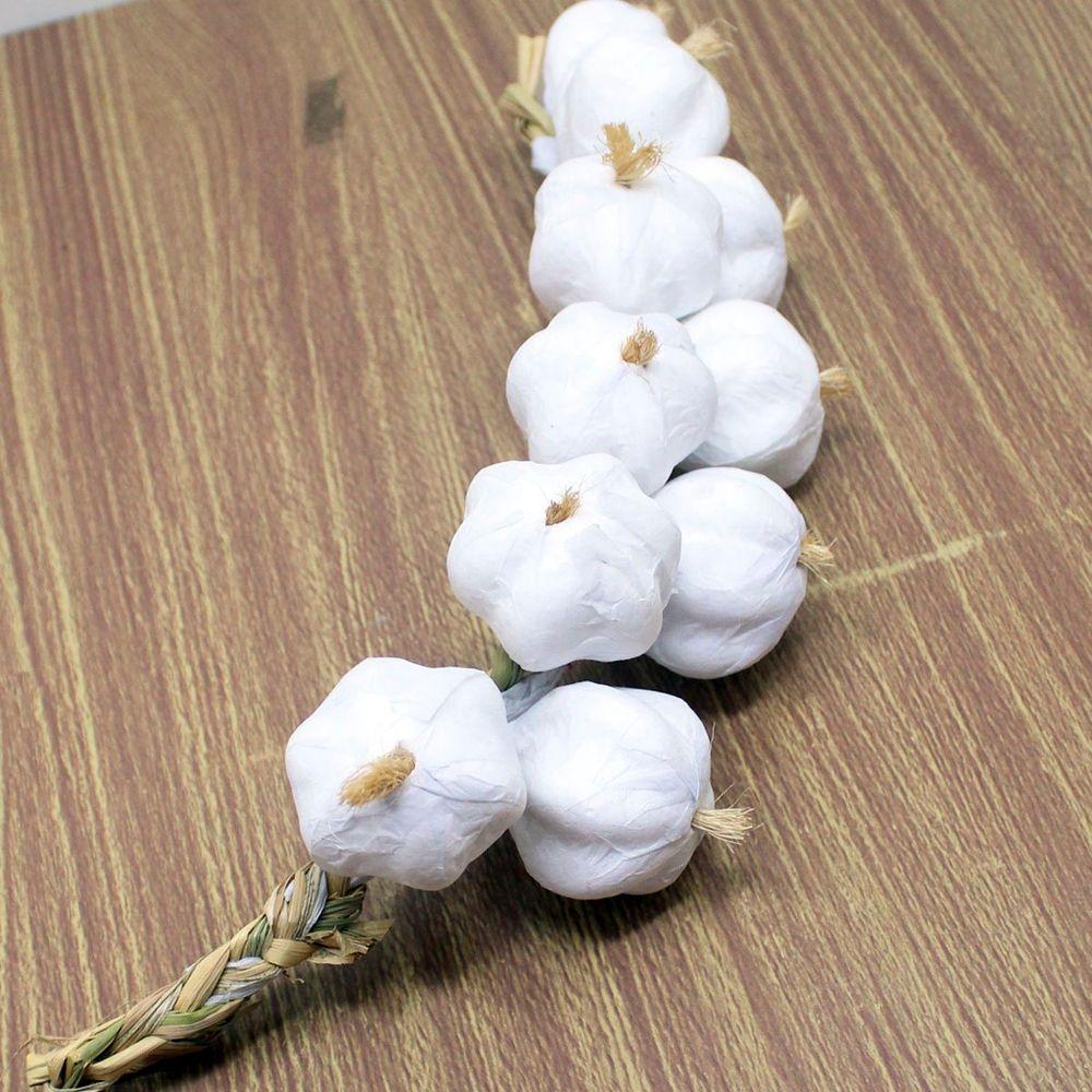 Kit 2 Decoração Trança De Alhos Artificial Artesanal De 32cm - 3