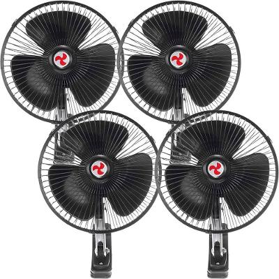 Kit 4 Ventilador Veicular de Mesa Gici Auto 12W 20cm Preto Mini 1 Velocidade 12V