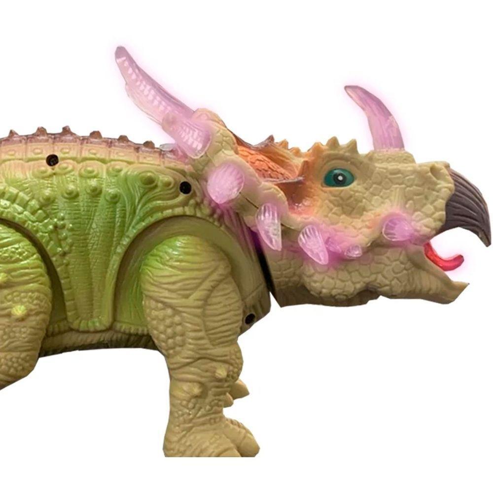 Dinossauro Elétrico Tricerátops Com Movimento Som E Luz Leds - 5