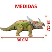 Dinossauro Elétrico Tricerátops Com Movimento Som E Luz Leds - 6