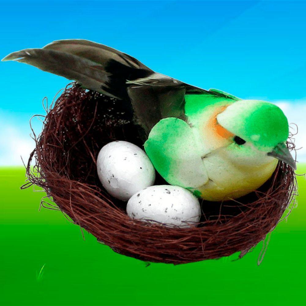 Kit 12 Enfeite Pássaros Ovos Ninho Artesanal Decoração 15cm - 4