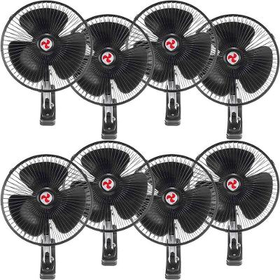 Kit 8 Mini Ventilador Veicular 12V 8 Polegadas Preto para Carro Ônibus Caminhão Gici Auto