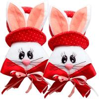 Kit 4 Pendente Páscoa Coelho Para Porta Trinco Enfeite 23cm - 1