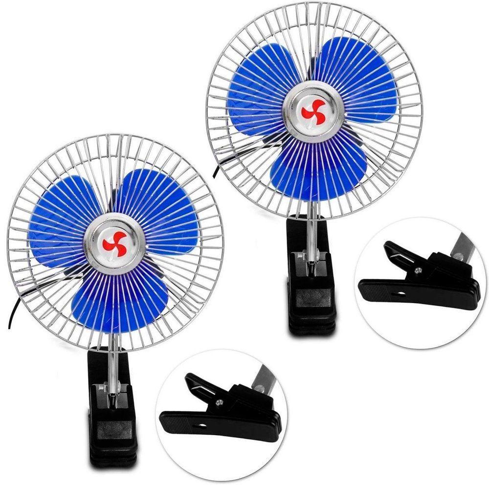 Kit 2 Mini Ventilador Veicular Carro Ônibus Caminhão De 15cm - 1