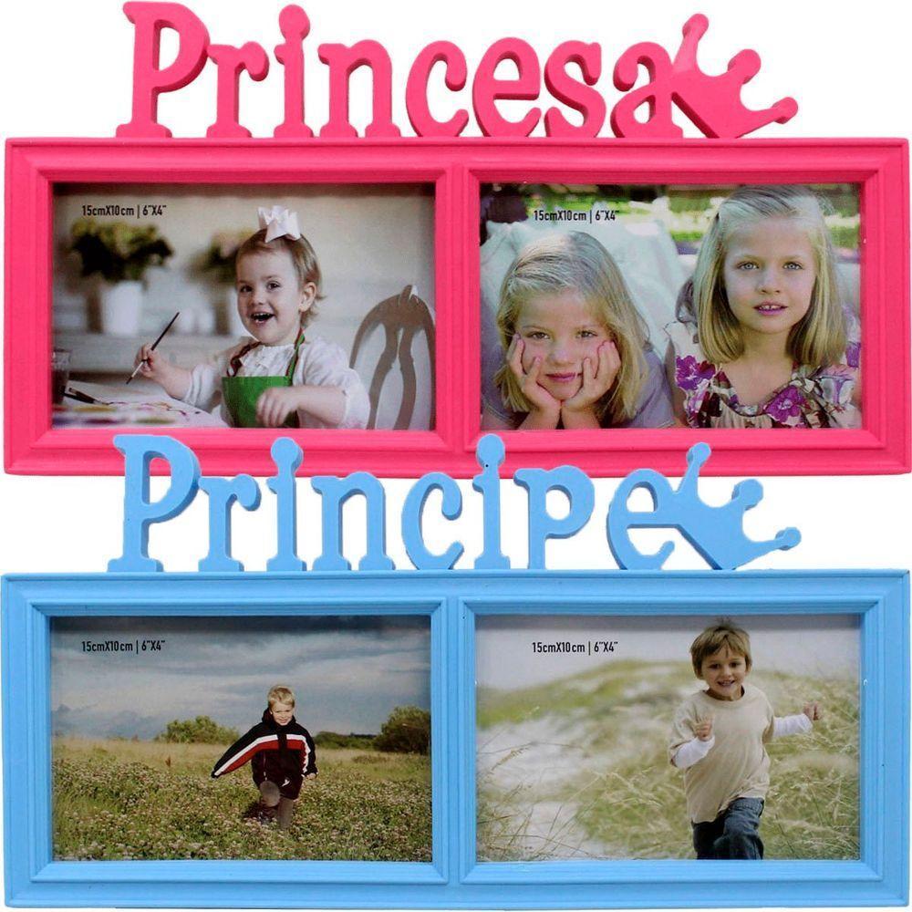 Dupla Porta Retrato Infantil Mural Príncipe Princesa 15x10cm - 1