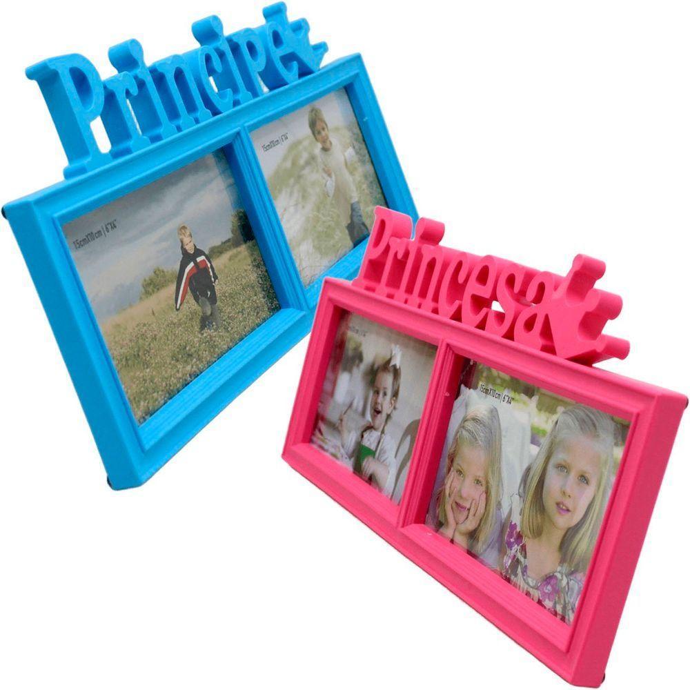 Dupla Porta Retrato Infantil Mural Príncipe Princesa 15x10cm - 2