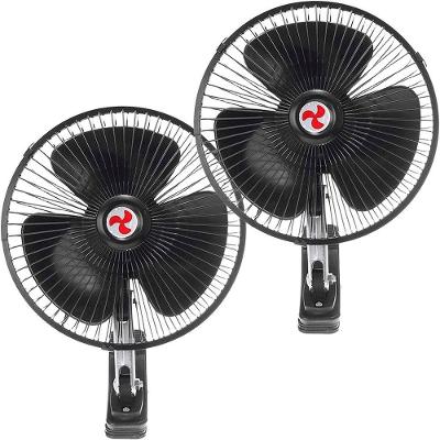 Kit 2 Mini Ventilador Veicular Gici Auto 20cm Hélice 3 Pás Preto 1 Velocidade 12V